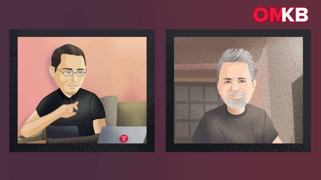 “Get your Sh*t straight!” Das ist Deutschlands SEO-TOP-Experte: Marcus Tandler Schahab Hosseiny und Marcus Tandler auf der OMKB