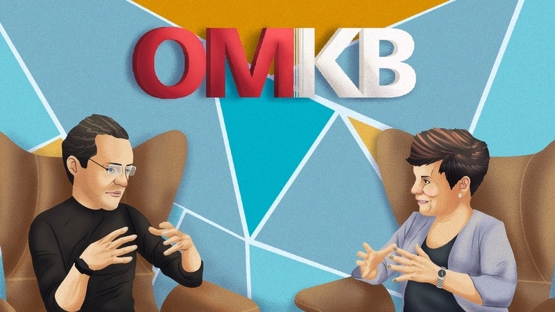 Lieferando Managing Director Katharina Hauke mit Schahab Hosseiny beim OMKB Talk