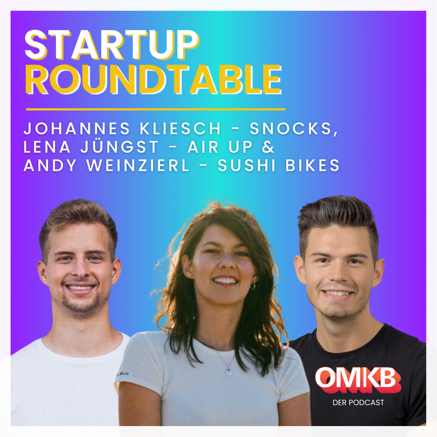 OMKI #11 Startup Roundtable mit SNOCKS, air up und SUSHI Bikes